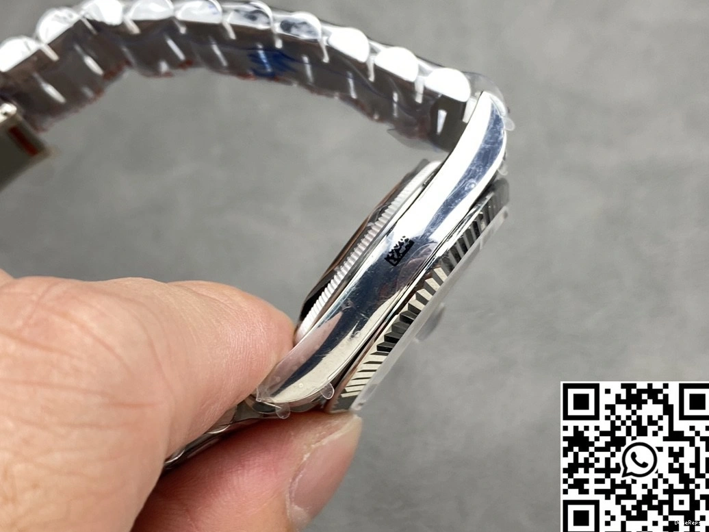 36mm Dial Day QF 128239-0023 Blue Rolex Factory Tungsten Date Steel v5 1019